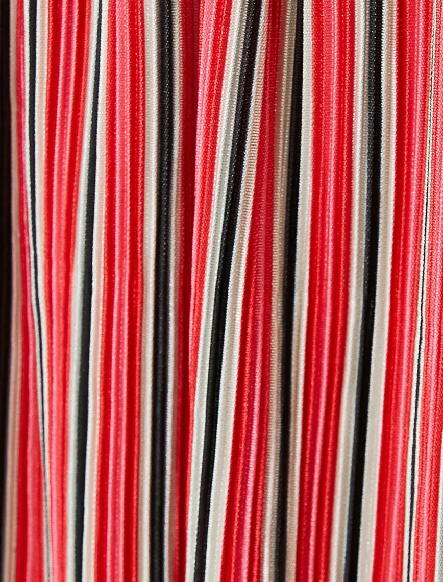 12110 Red Striped Midi Skirt