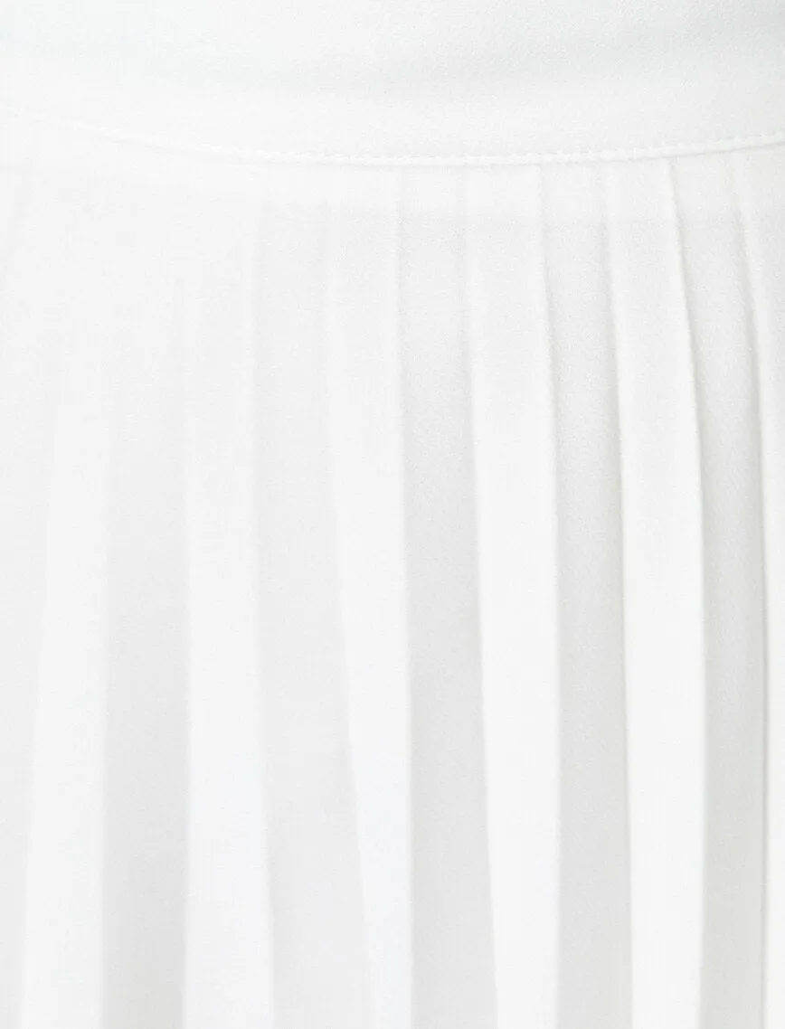 12201 Fawn Frill Detailed Midi Skirt