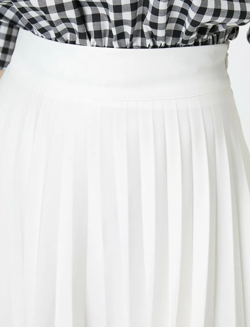 12201 Fawn Frill Detailed Midi Skirt