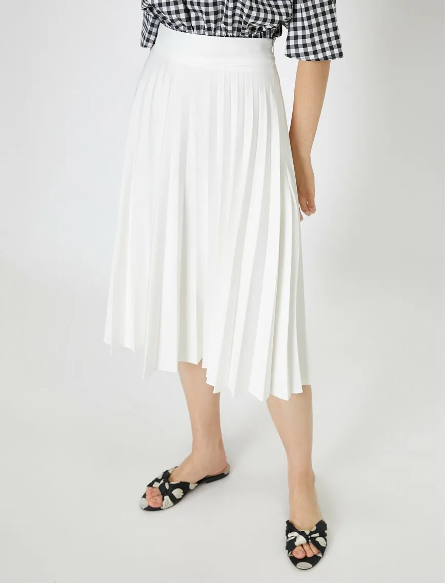 12201 Fawn Frill Detailed Midi Skirt