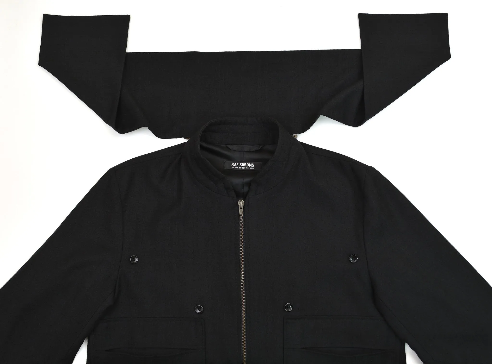 2007 Extrafine Wool Bomber Jacket with Detachable Scarf