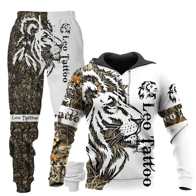 3d Printed Hoodie Pants Suit Male Autumn and Winter Casual Sweashirt Pullover Men Tracksuit Set Fashion Men's Clothing Suit