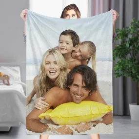 4FunGift® Custom 1 Photo Fleece Blankets for Couple Family