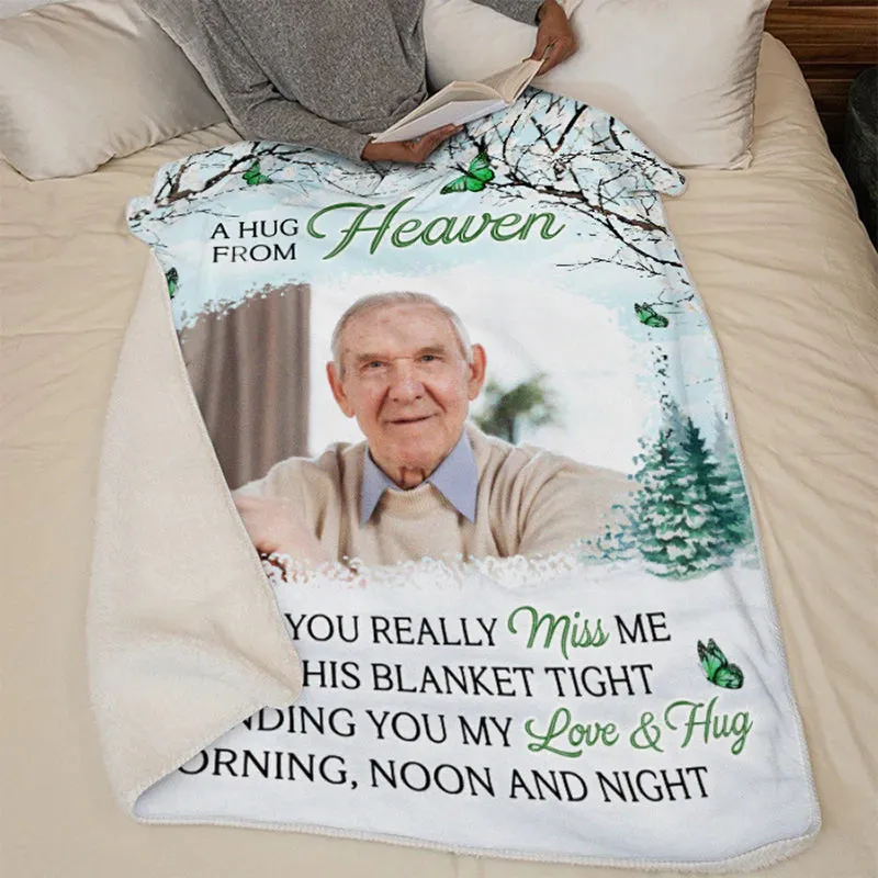 4FunGift® Custom Photo Greatly Loved Deeply Missed - Memorial Personalized Custom Blanket - Christmas Gift, Sympathy Gift For Family Members