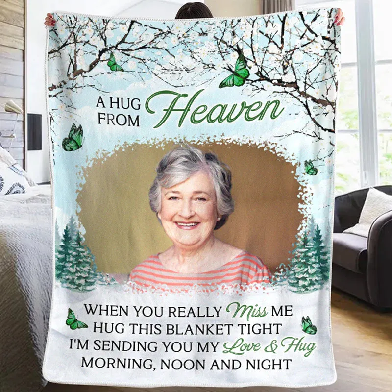 4FunGift® Custom Photo Greatly Loved Deeply Missed - Memorial Personalized Custom Blanket - Christmas Gift, Sympathy Gift For Family Members