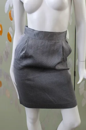 90s Harriet Selling Grey Stripe Skirt, Waist 25"