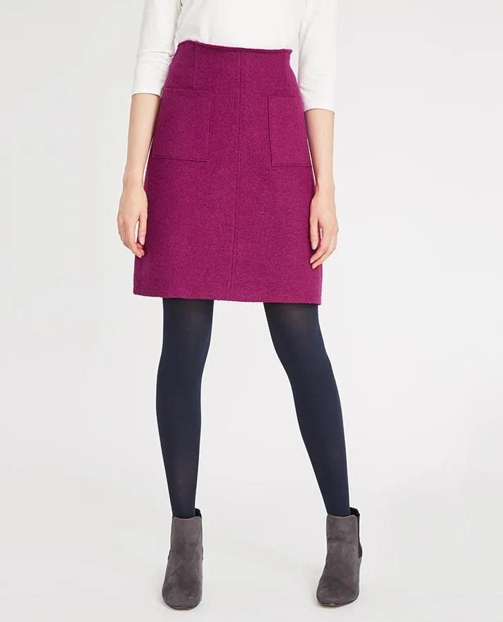 A-Line Boiled Wool Skirt