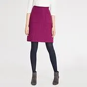 A-Line Boiled Wool Skirt