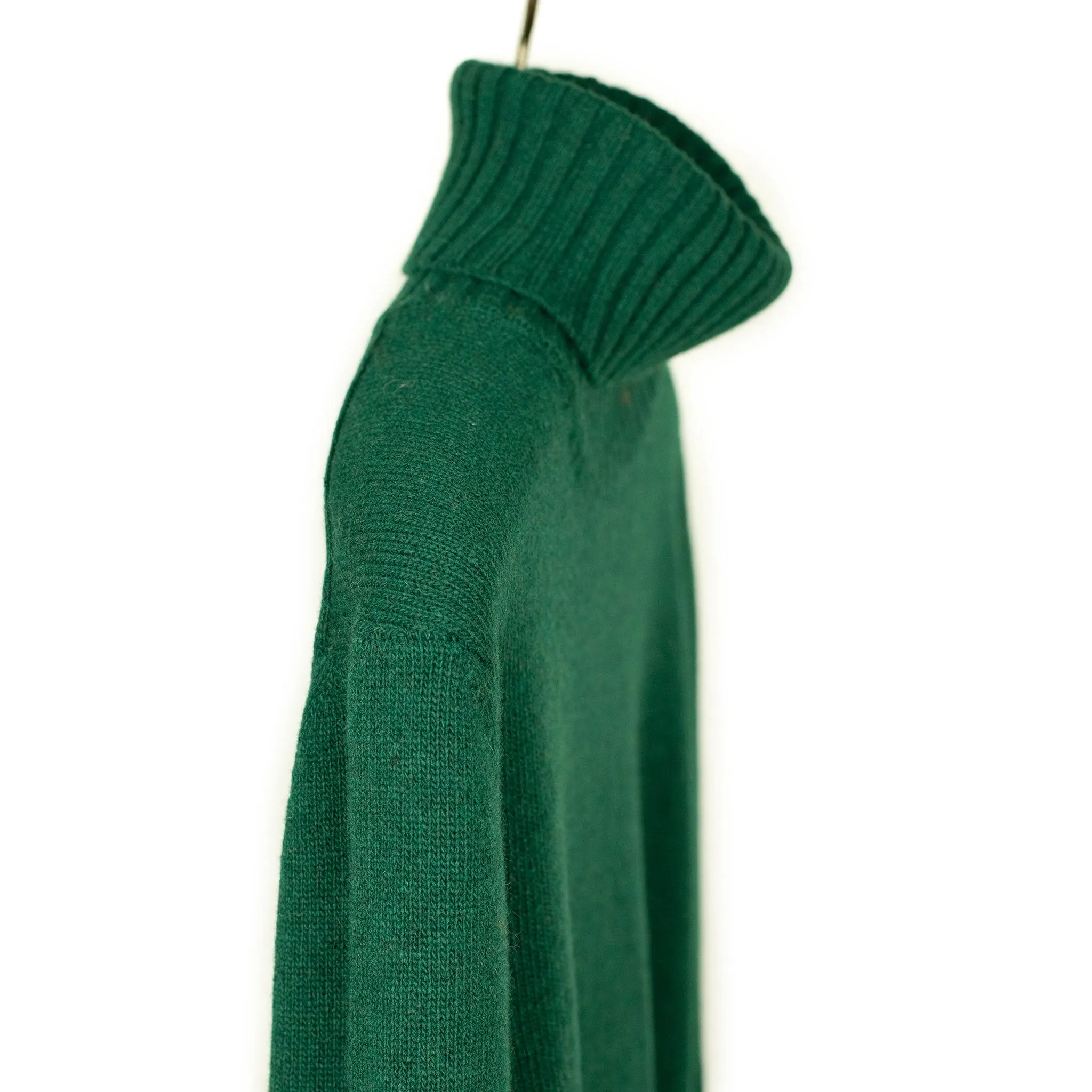 AAmintore turtleneck sweater in pine green fine gauge wool mix  (restock)