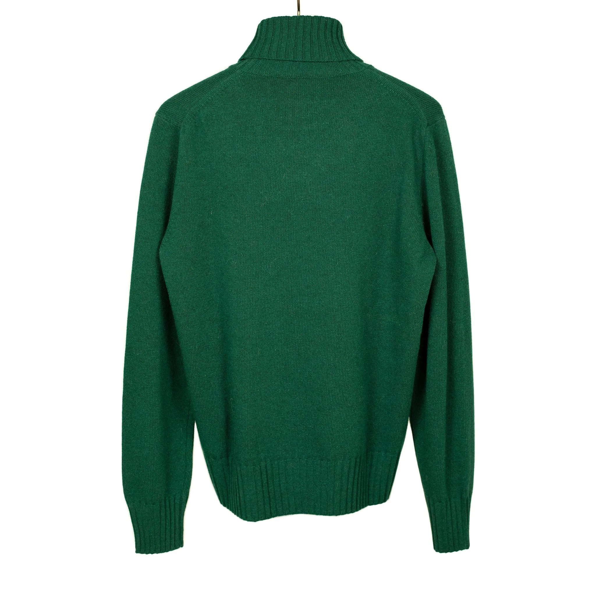 AAmintore turtleneck sweater in pine green fine gauge wool mix  (restock)