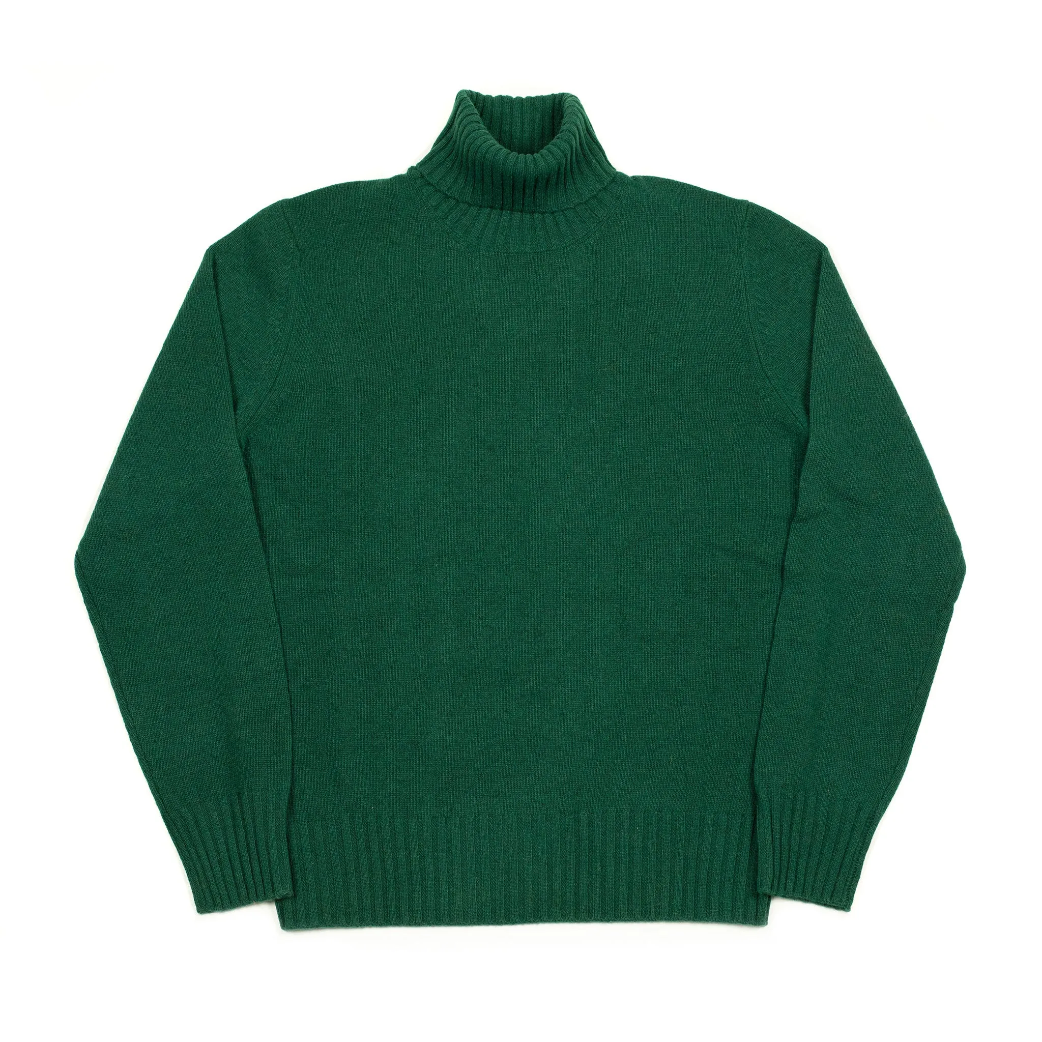 AAmintore turtleneck sweater in pine green fine gauge wool mix  (restock)