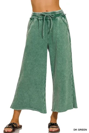 Acid Wash Palazzo Sweatpants