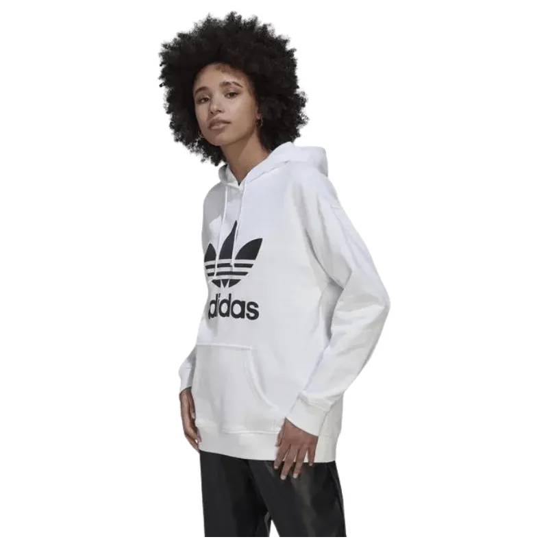 Adidas Womens White Trefoil Hoodie