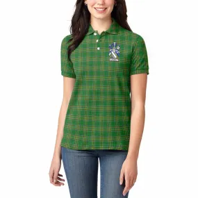 Aland Irish Clan Tartan Women's Polo Shirt with Coat of Arms