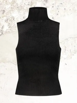 ALEXANDRE VAUTHIER velvet turtleneck knit top