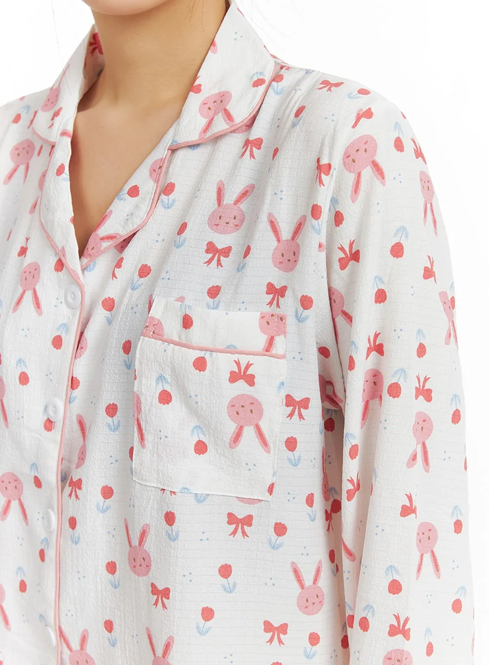 Animal Long Sleeve Graphic Pajama Set IF421