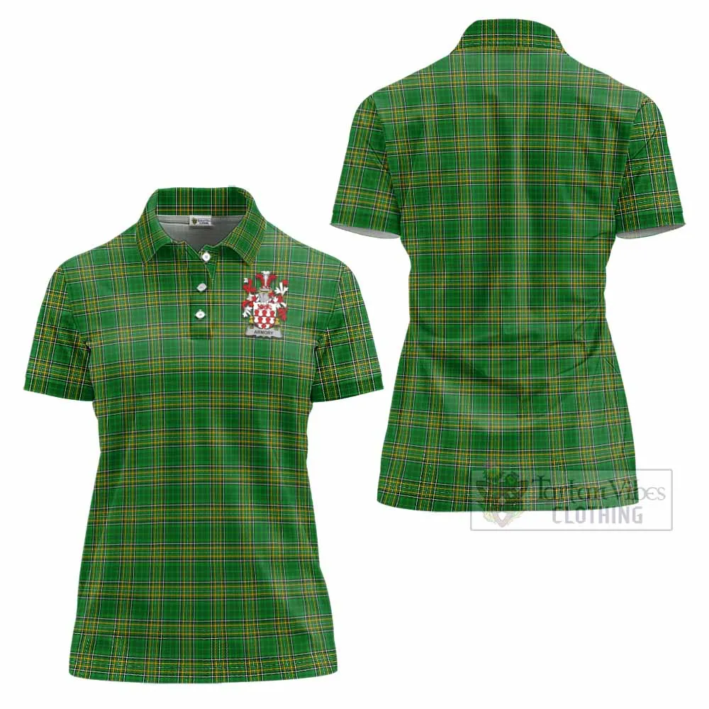 Armory Irish Clan Tartan Women's Polo Shirt with Coat of Arms