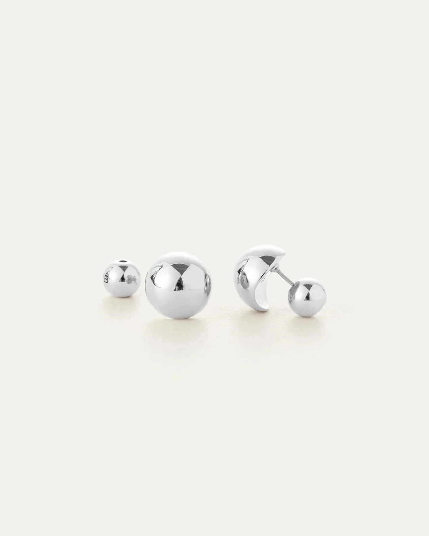 Aurora Studs High Polish Silver