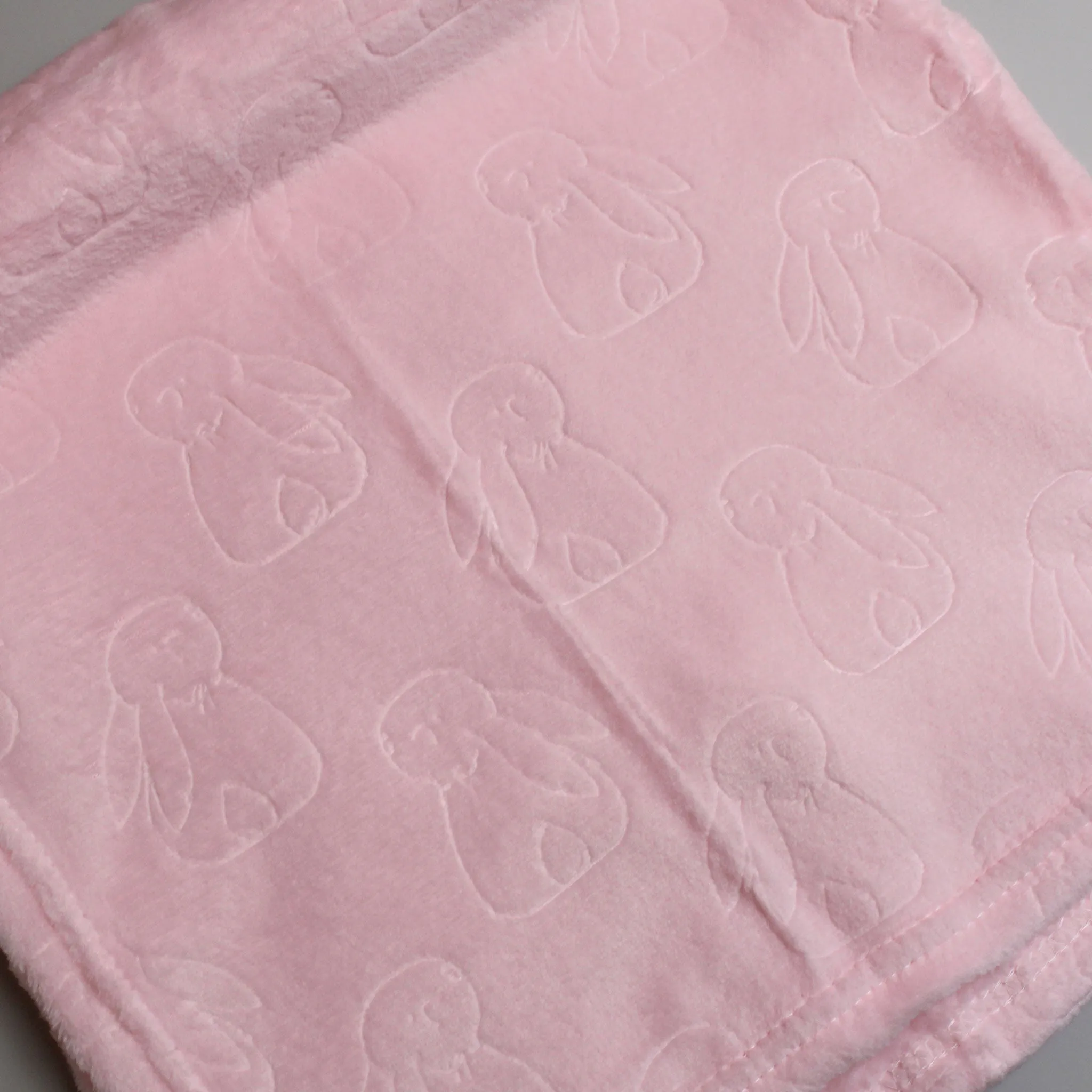 Baby Girls Pink Embossed Bunny Blanket - Personalised