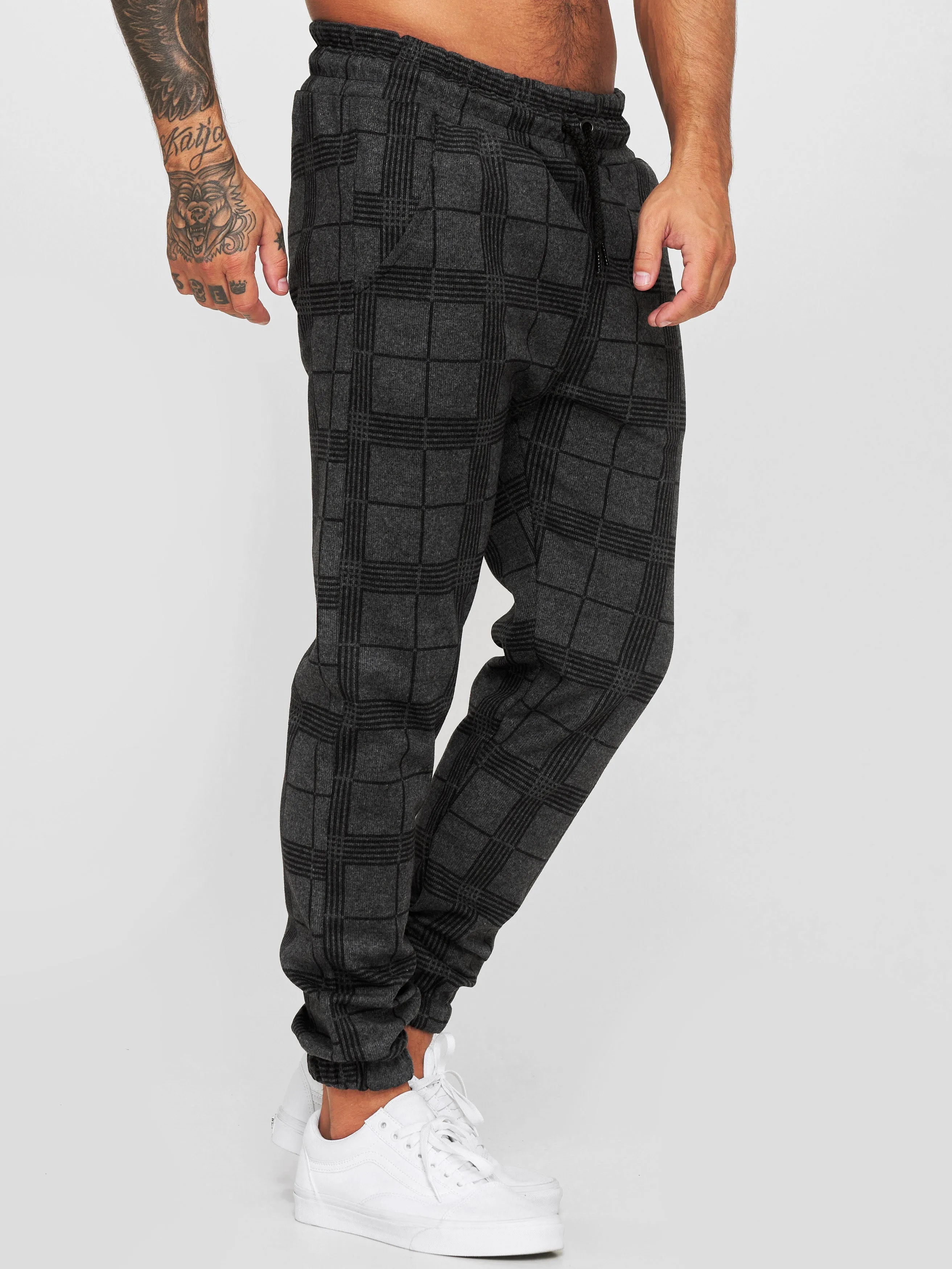 Balo Plaid Sweatpants Joggers - Dark Gray X73A