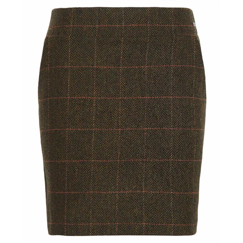 Barbour Birch Tweed Ladies Skirt - Spiced Pumpkin Check