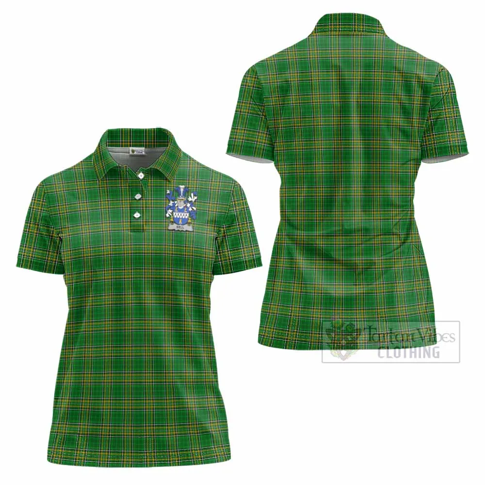 Bell Irish Clan Tartan Women's Polo Shirt with Coat of Arms