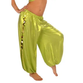 Belly Dance Shiny Lycra Harem Pants With Side Slits | MUITOSEI