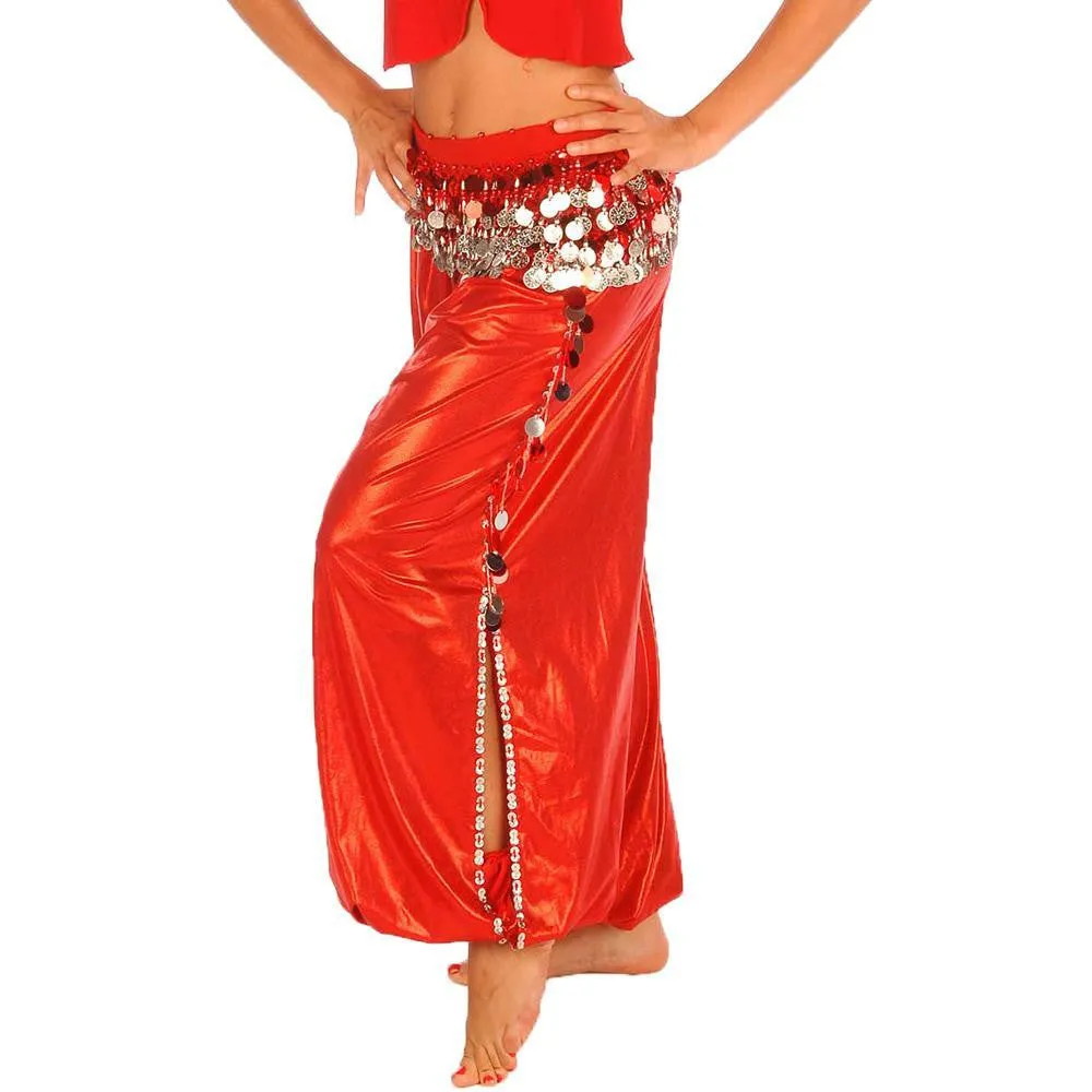 Belly Dance Shiny Lycra Harem Pants With Side Slits | MUITOSEI