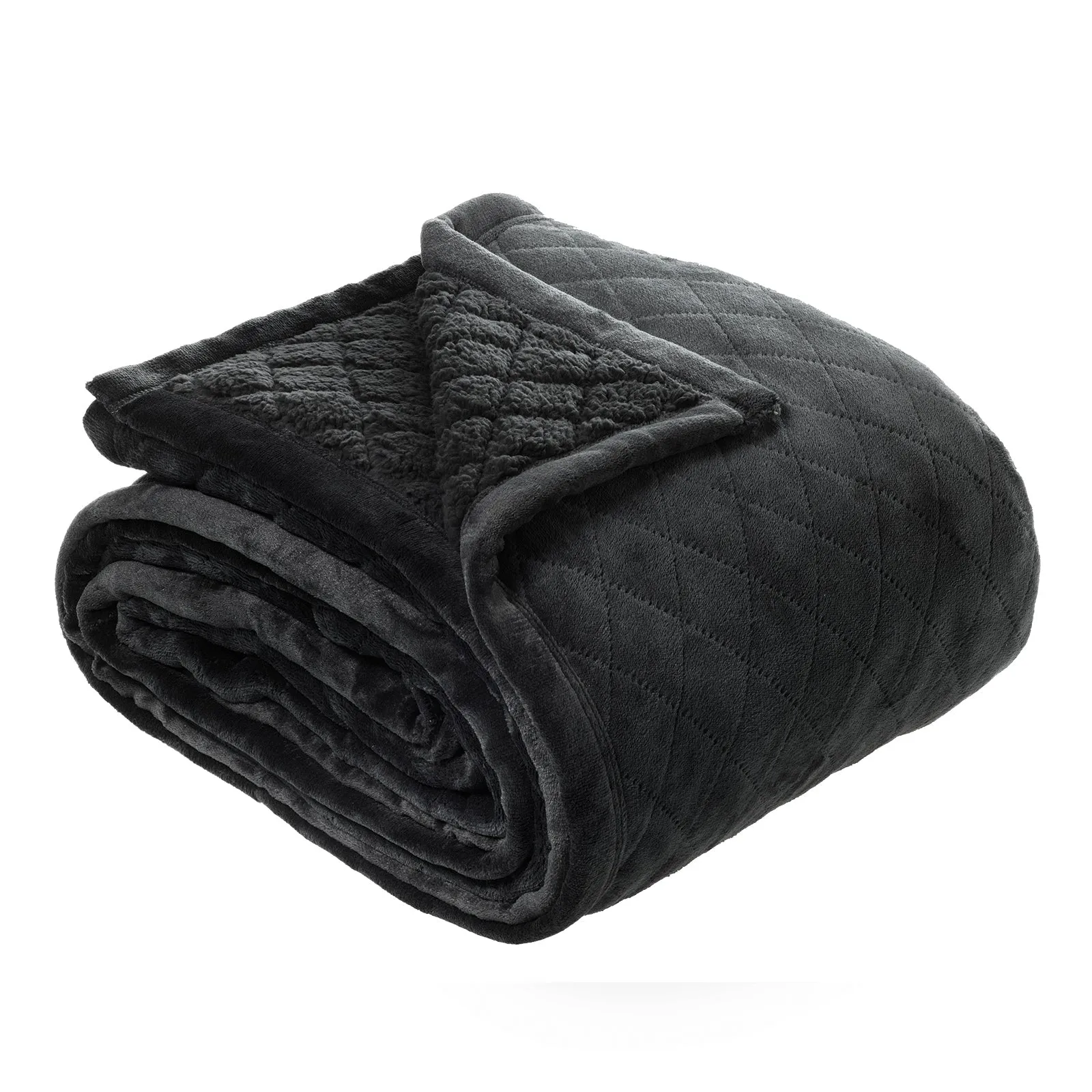 Bianca MANSFIELD ULTRA SOFT VELVET BLANKET 480GSM  Charcoal