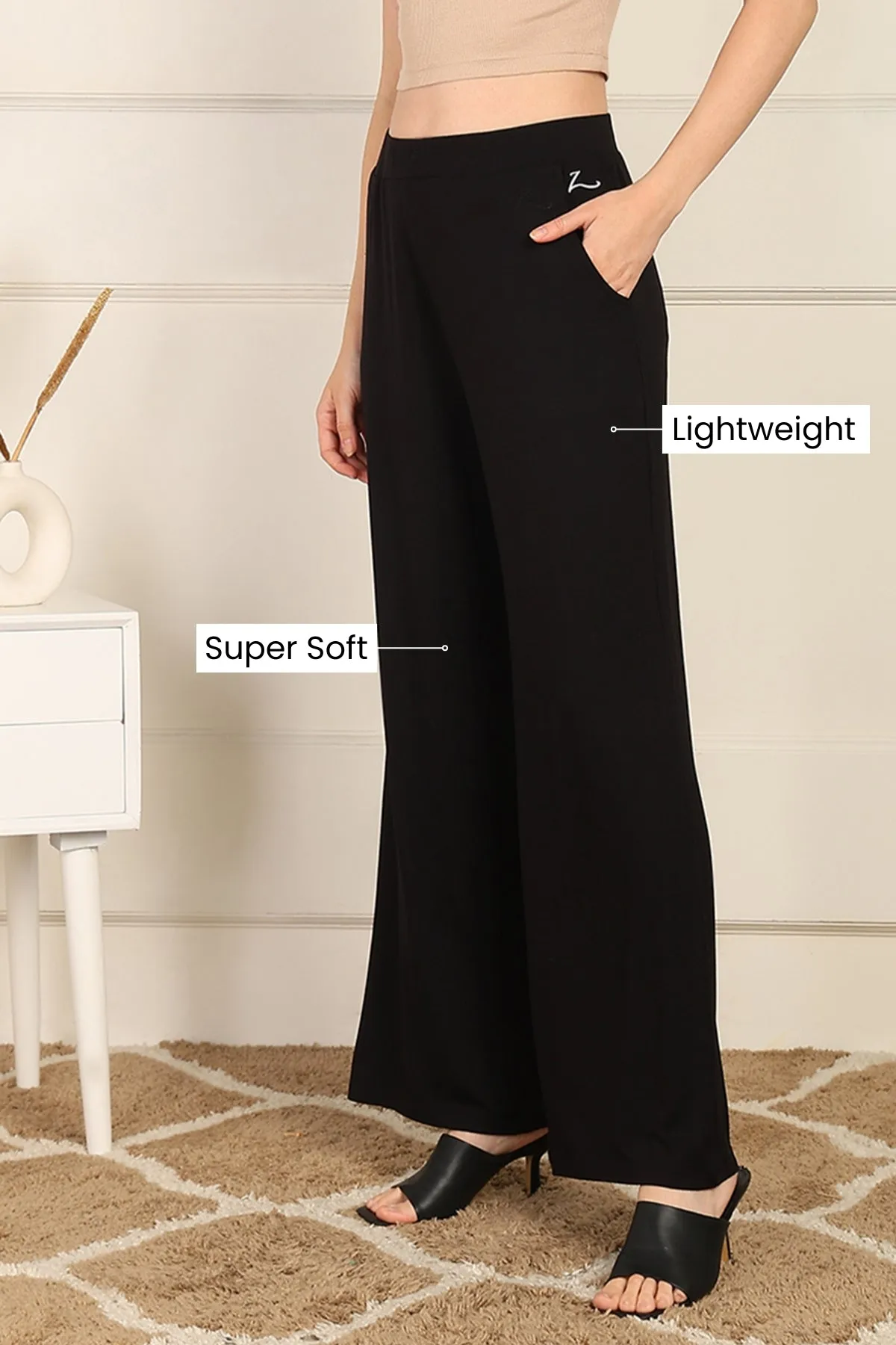 Black High Waisted Maternity Pajama