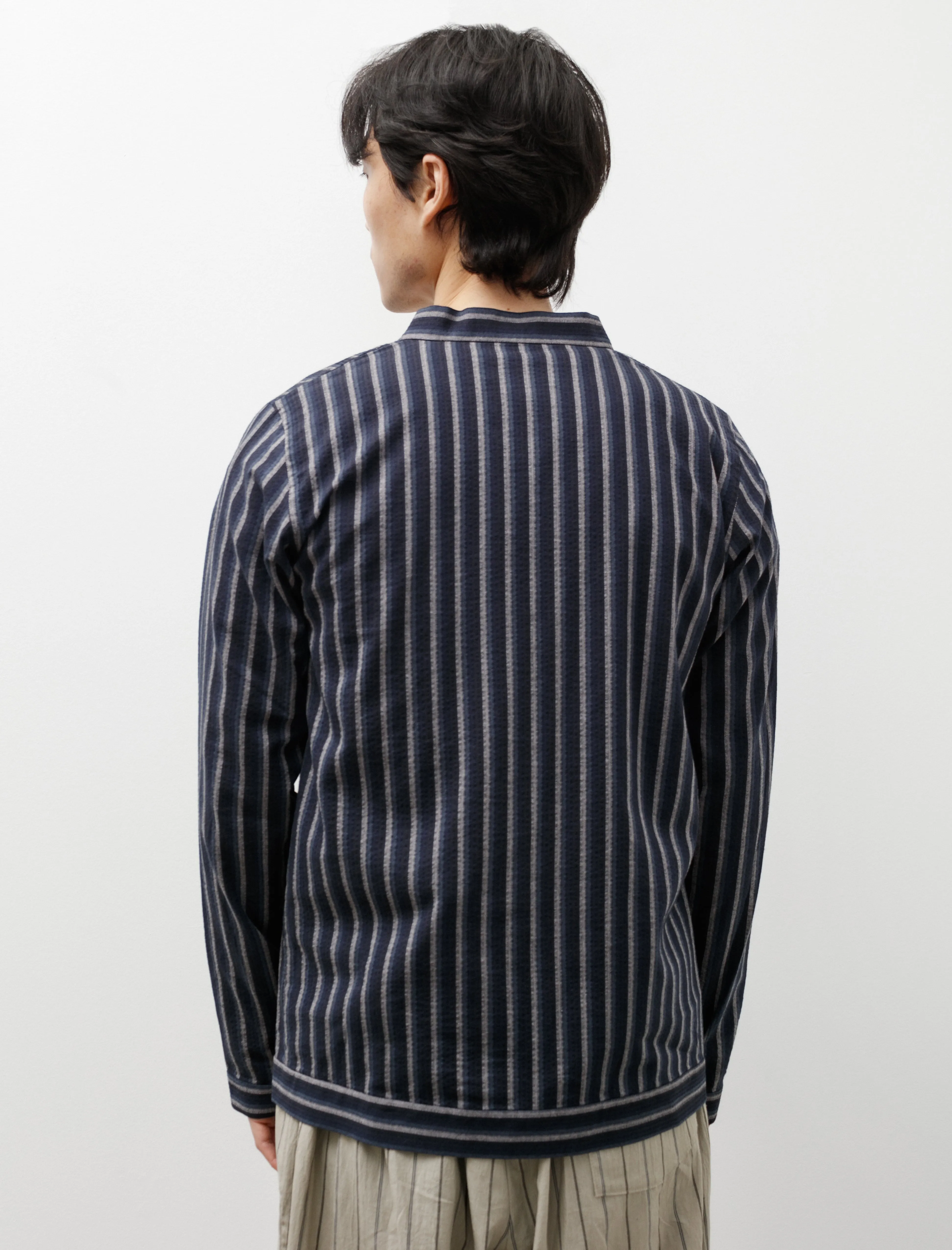 Blue Stripe Woven Cardigan