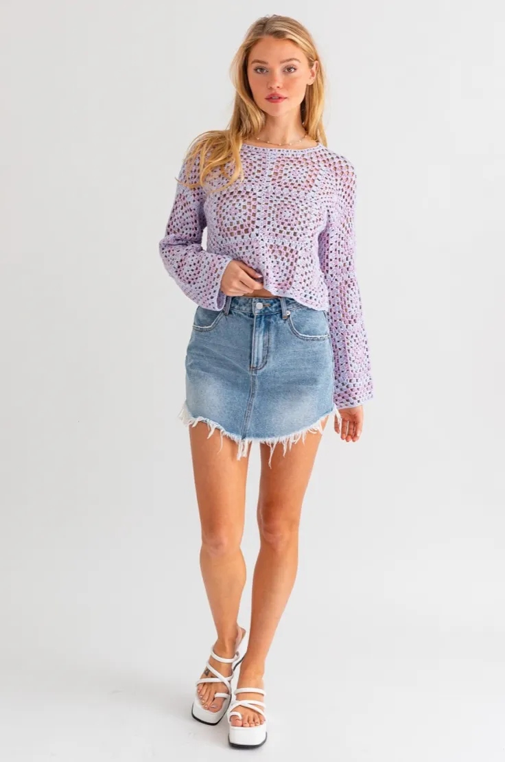 Brittany Crochet Top Lilac