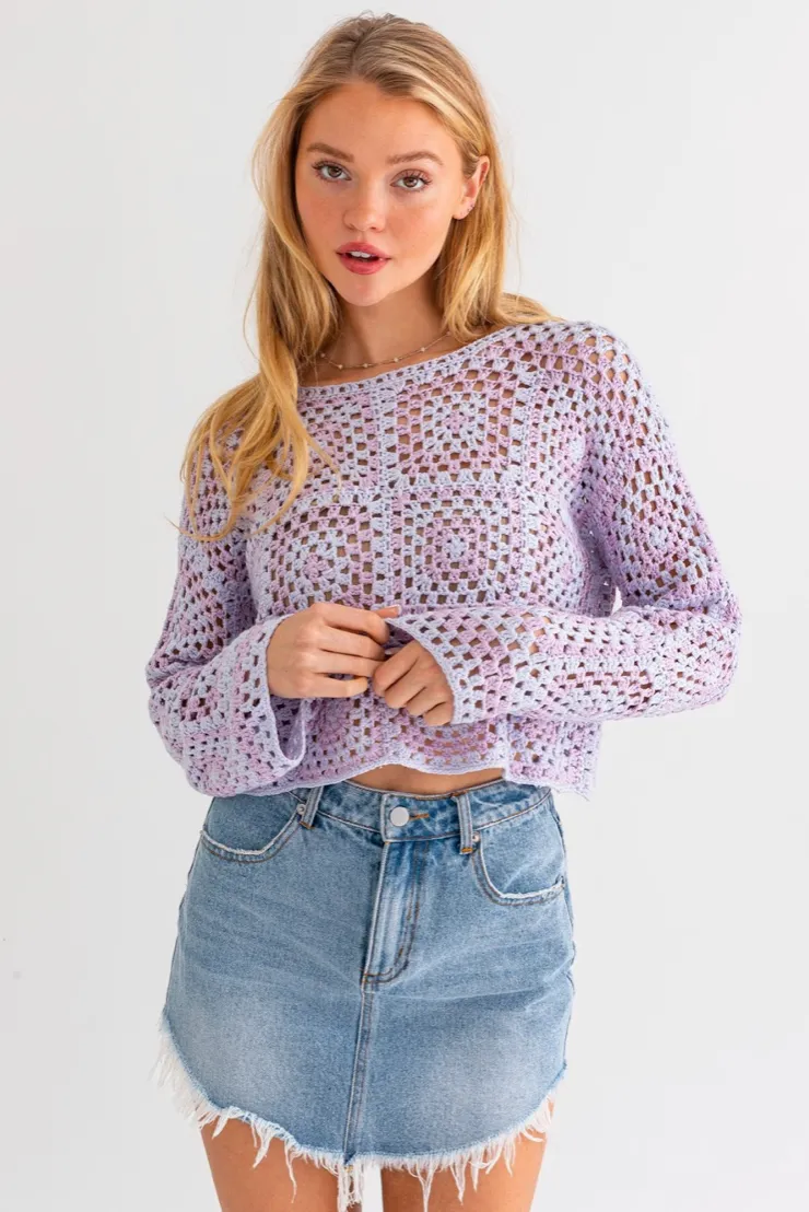 Brittany Crochet Top Lilac