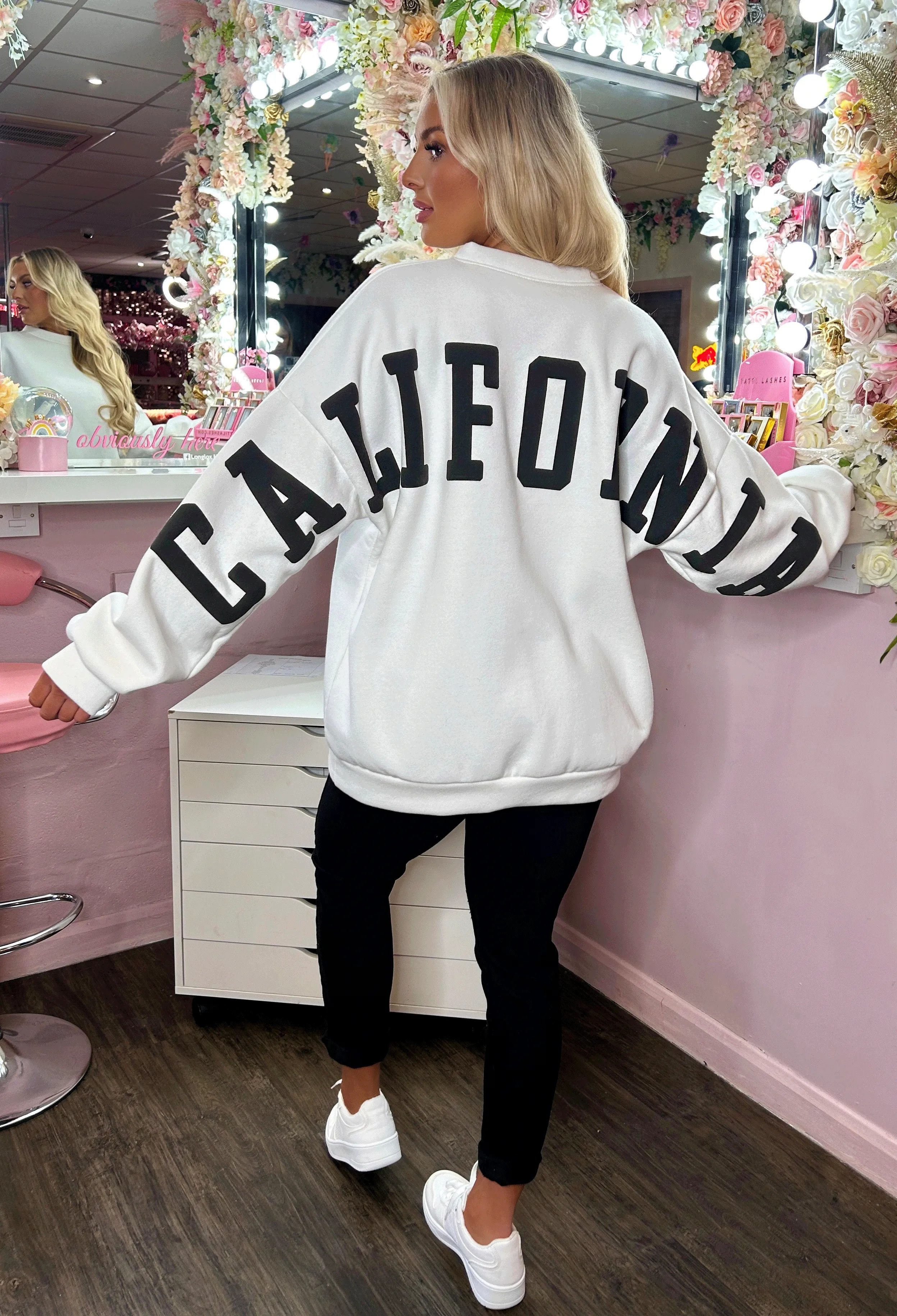 California Dreams White California Oversized Crew Sweat