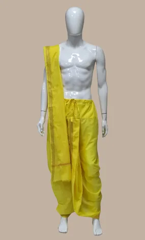 Canary Yellow Dhoti Pants & Shawl