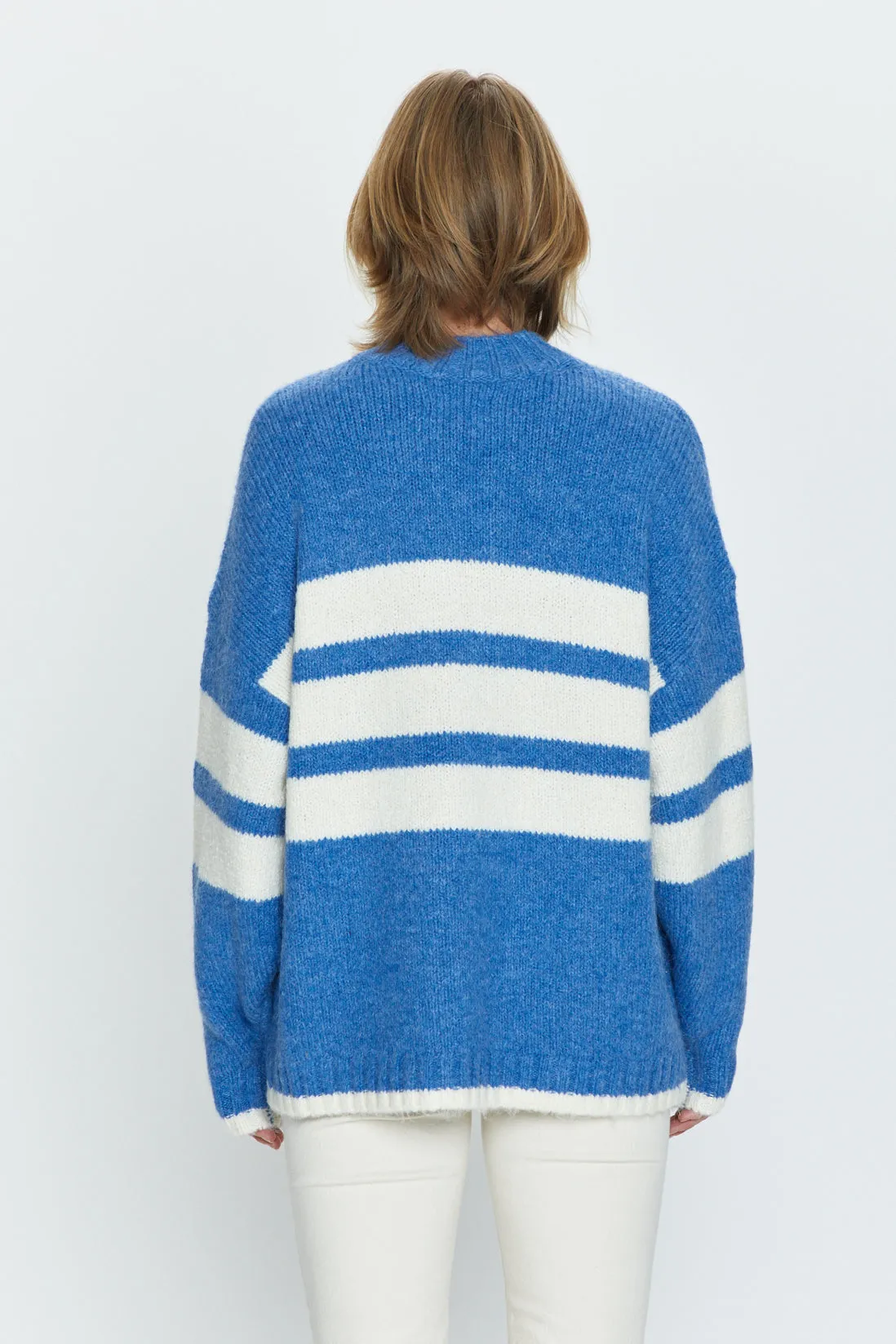 Carlen Oversized Blue Stripe Sweater