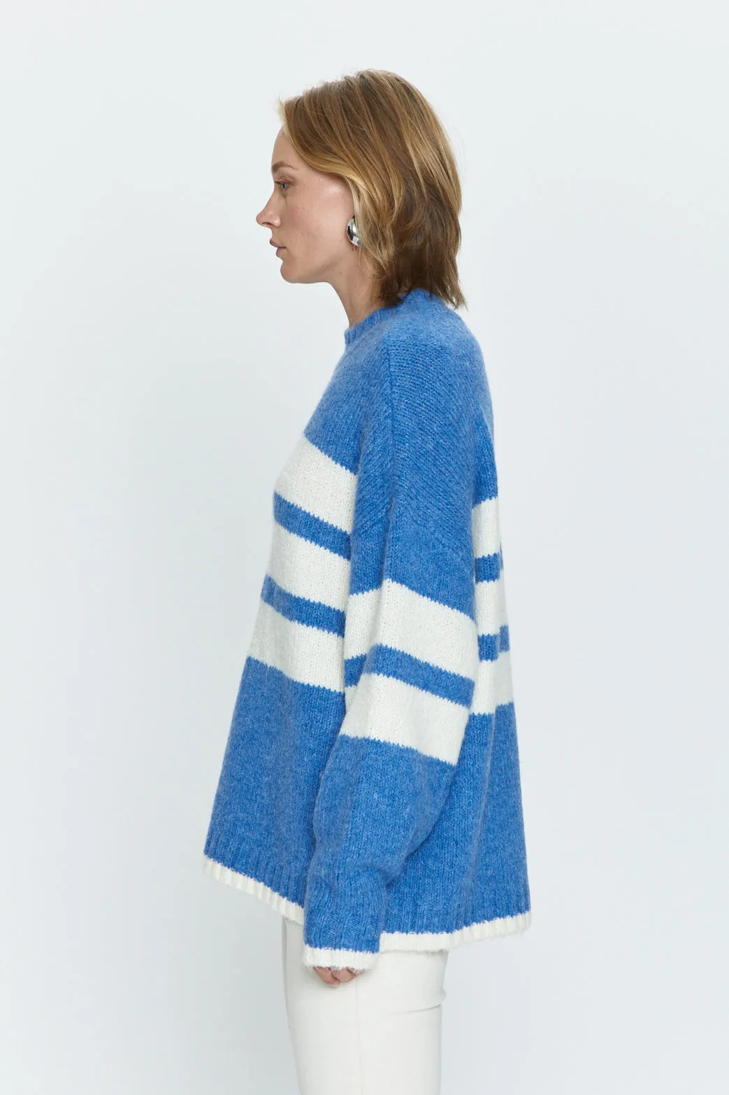 Carlen Oversized Blue Stripe Sweater