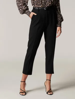 Carmen Petite Belted Tapered Pants