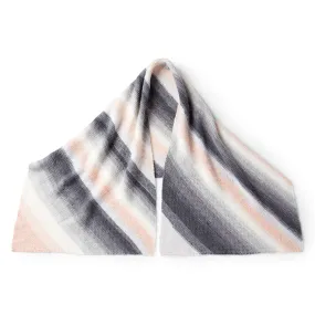 Caron Knit Diagonal Garter Stripes Shawl