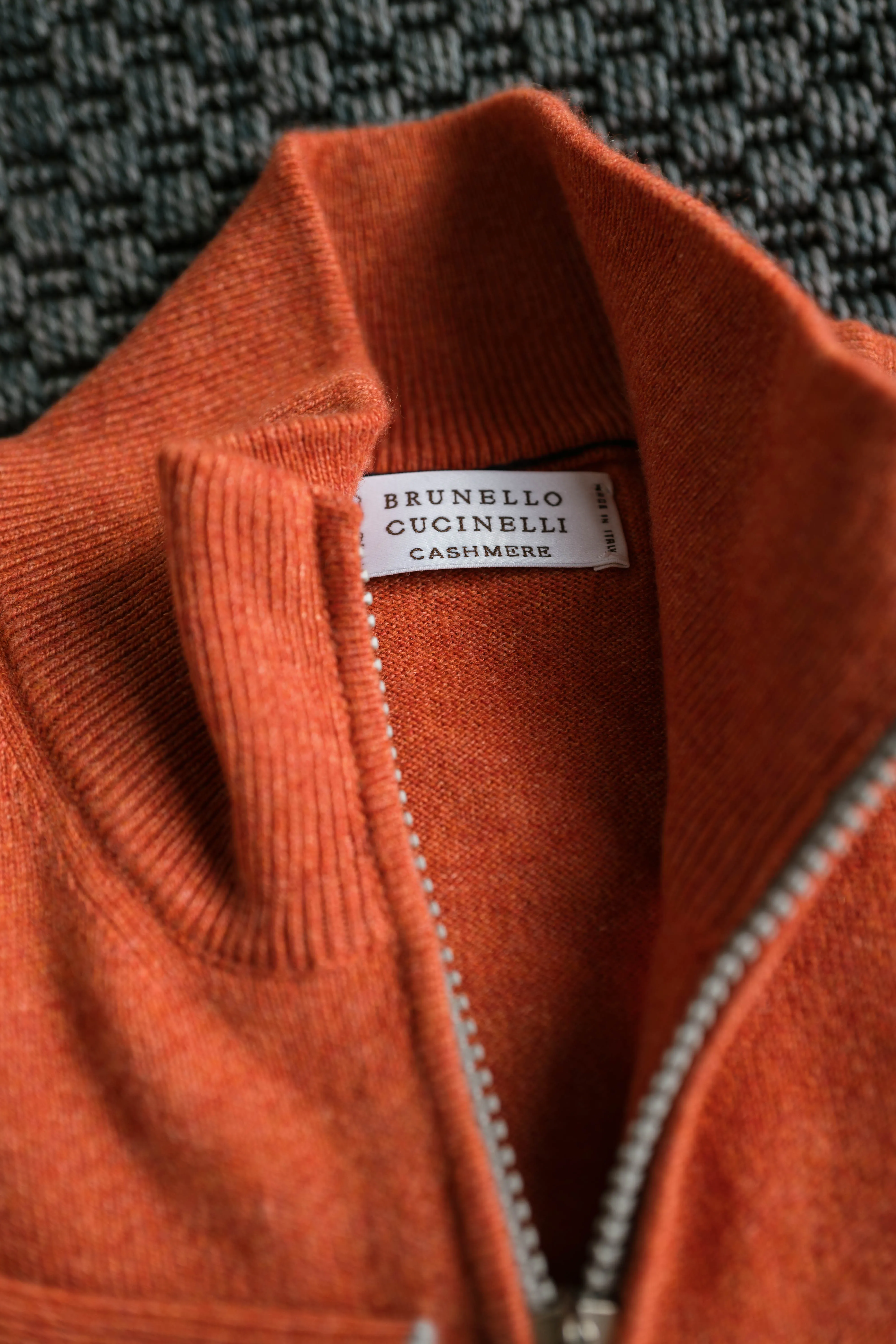 Cashmere Quarter-Zip Sweater - Carrot