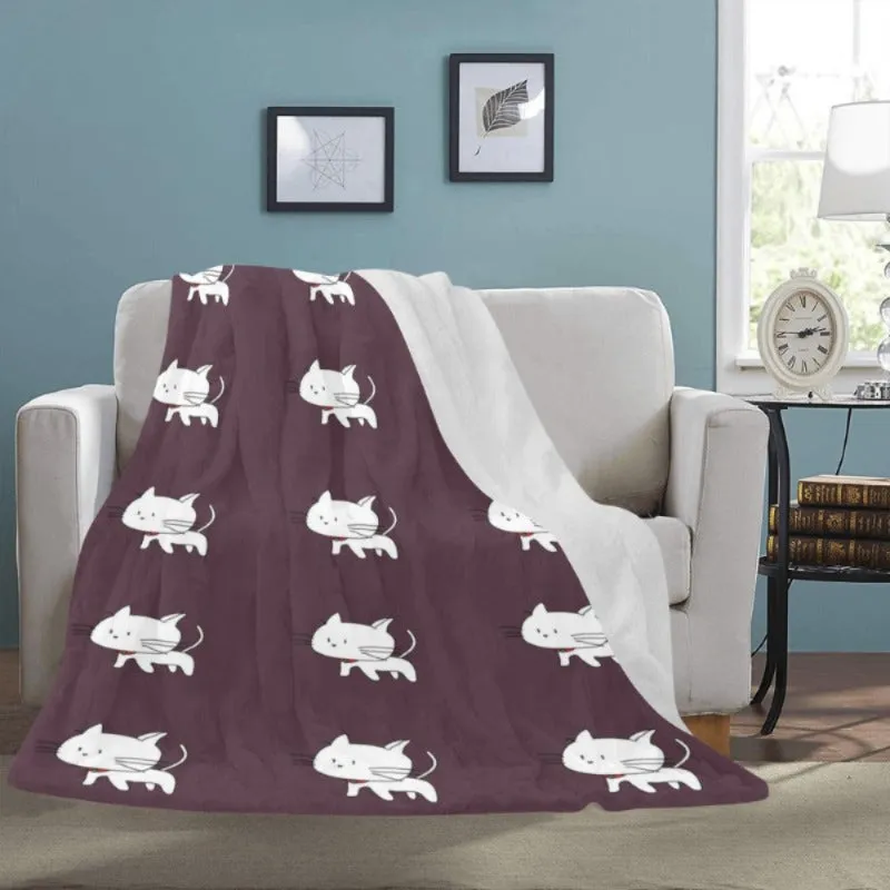 Cat Print Fleece Blanket 60" x 80"