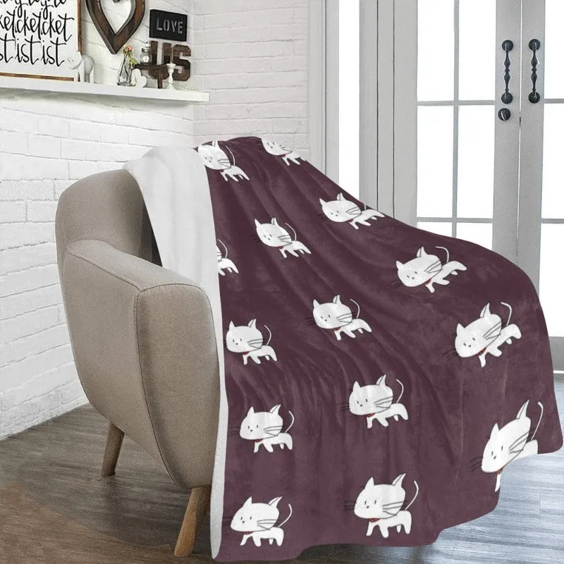 Cat Print Fleece Blanket 60" x 80"