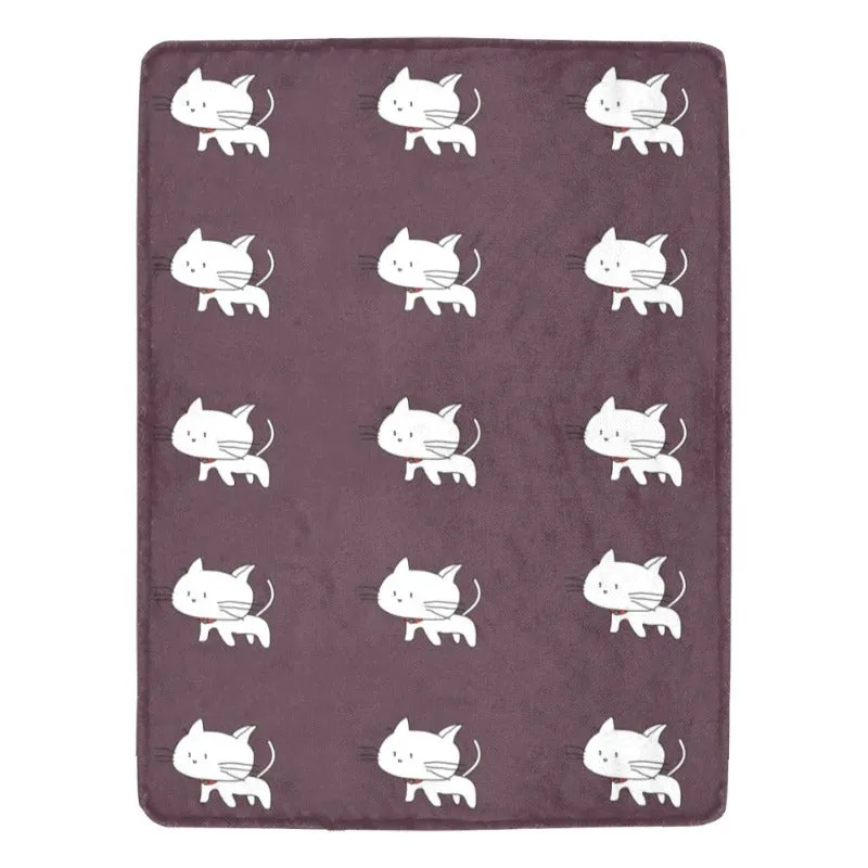 Cat Print Fleece Blanket 60" x 80"