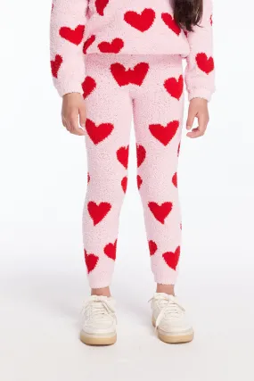 Chaser Fuzzy Fleece Sugar Heart Girls Legging