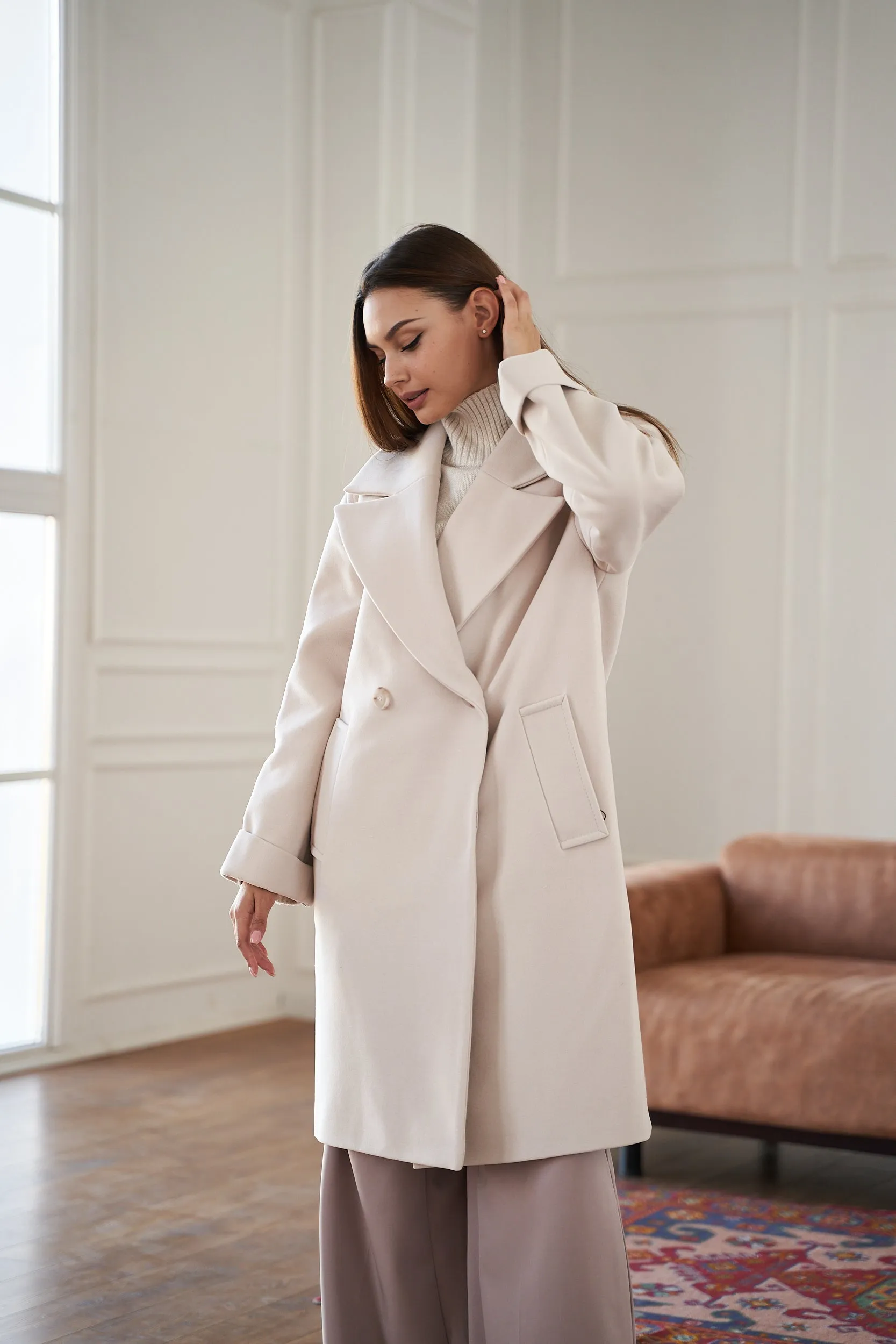 Cipriani Wool Blend Midi Overcoat