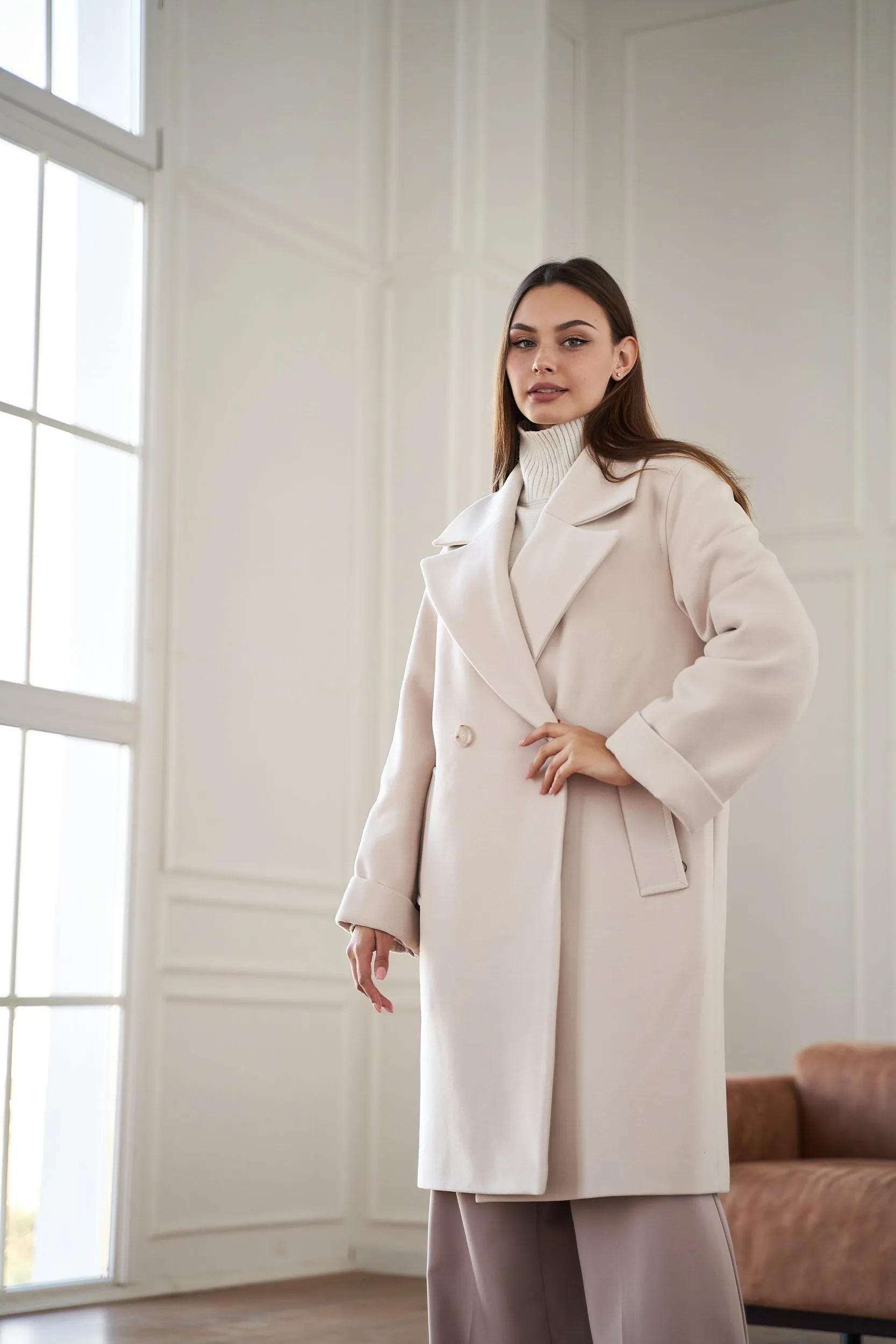 Cipriani Wool Blend Midi Overcoat