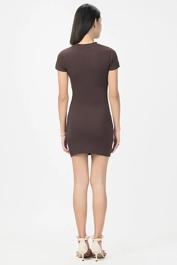 Cocoa Bodycon Dress Brown