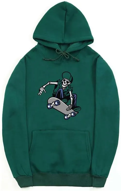 CORIRESHA Skateboard Skeleton Hoodie Long Sleeve Drawstring Gothic Y2k Aesthetic Sweatshirt