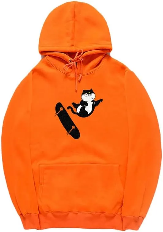 CORIRESHA Teen Cat Lovers Hoodie Long Sleeve Drawstring Cute Skateboard Sweatshirt