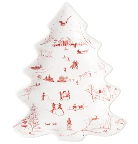 Country Estate Winter Frolic Tree Tray Small Ruby